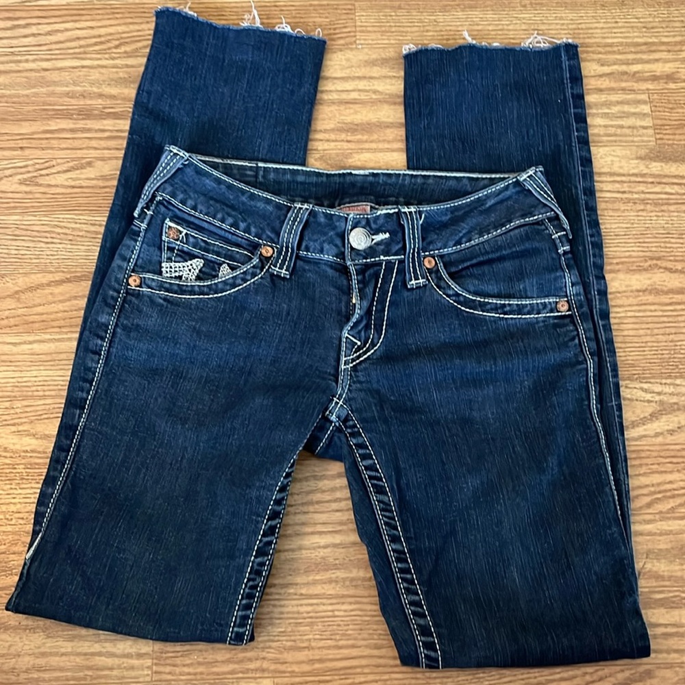 True religion, five pocket button and zipper fly size 27 jeans